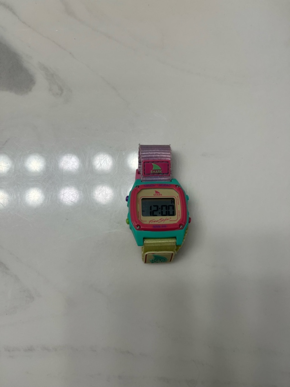 Shark free style watch in color way sour apple.